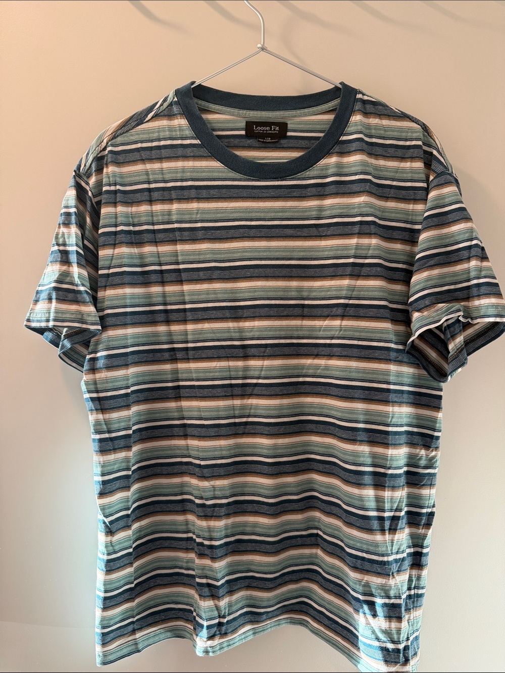 Cotton On Striped Short-Sleeve Tee in Blue and Cream